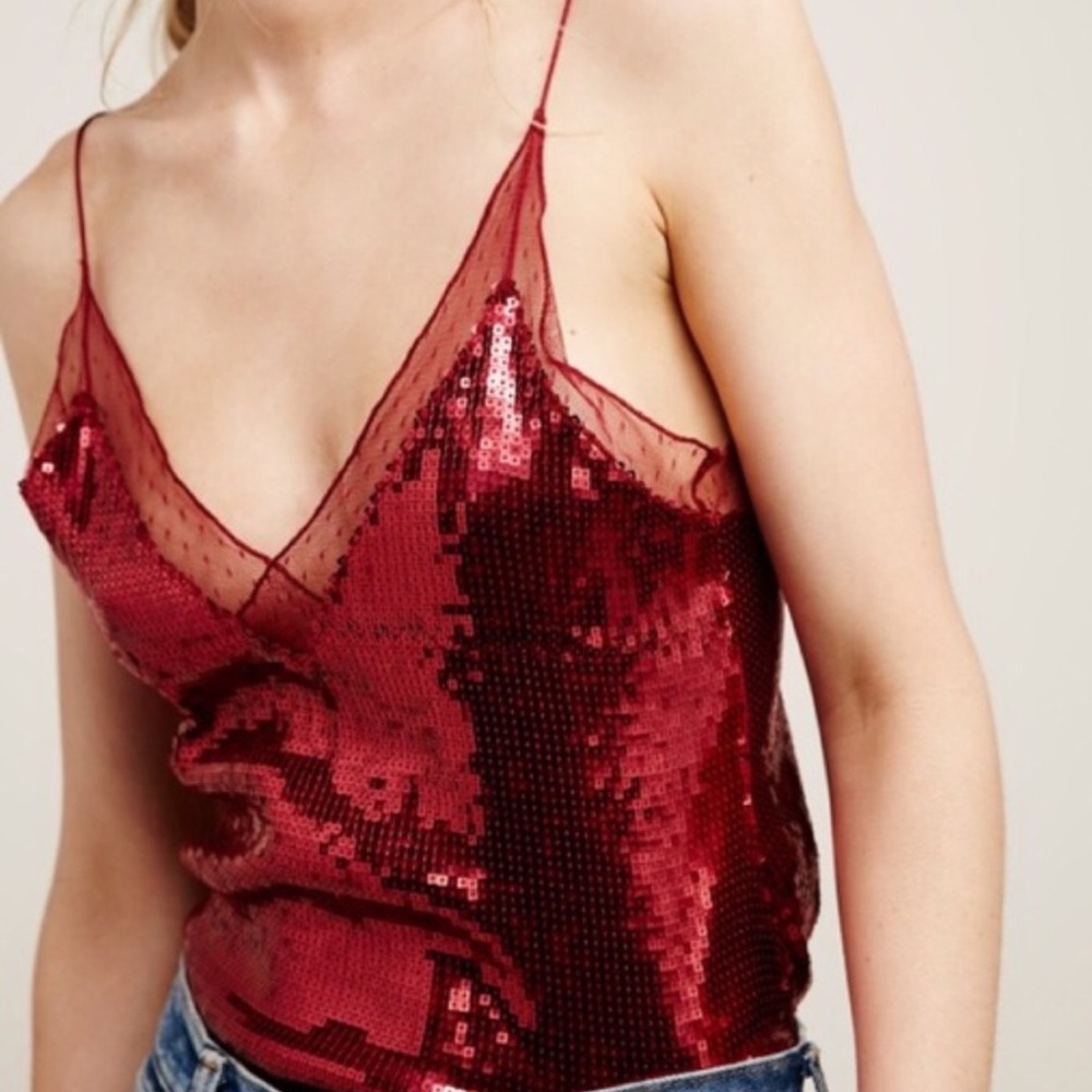 Fp Red Sequin Tank - image 1